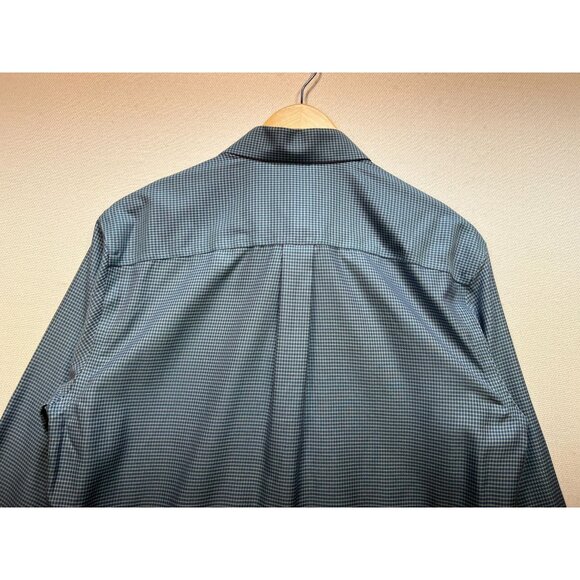 Joseph A Banks Men's Travelers Collection Tailored Fit Shirt Size M Blue Plaid - Picture 11 of 12